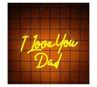 PTHEN Decoración Lámparas Letrero De Neón I Love You Dad Con Luz De Brillo Ajustable Para El Día Del Padre, Cumpleaños, Hogar, Lámpara Con Alimentación USB, 38cmx27cm