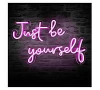 PTHEN Decoración Lámparas Letrero De Neón Just Be Yourself Con Luz Regulable Y Alimentación Por USB Para Dormitorio, Hogar, Bar, Sala De Estar, Decoración De Pared 40cmx25cm