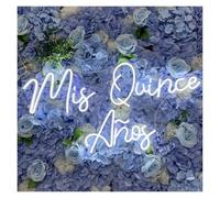 PTHEN Decoración Lámparas Letrero De Neón Mis Quince Años Con Luz Regulable Para Decoración De Pared Personalizada Para El Hogar O La Sala De Fiestas De Cumpleaños 21.7cmx40cm