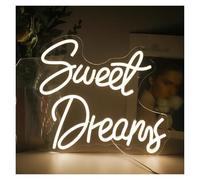 PTHEN Decoración Lámparas Letrero De Neón Sweet Dreams Lámpara Con Alimentación USB, Ideal Para Bodas, Fiestas, San Valentín, Bodas, Dormitorios, Decoración De Pared, 38cmх32cm(Segundo)
