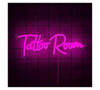 PTHEN Decoración Lámparas Letrero De Neón Tattoo Room Con Luz Para Salón De Tatuajes, Estudio, Negocio, Decoración De Pared, Lámpara USB Regulable 40cmx15cm