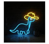 PTHEN Decoración Lámparas Letreros De Neón De Dinosaurios Con Luces De Neón Alimentadas Por USB Y Brillo Ajustable, Adecuados Para Decoración De Ventanas De 30cmx39cm