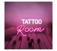 PTHEN Decoración Lámparas Letreros De Neón Tattoo Room Con Luz Para Estudios De Tatuajes Salones Negocios Publicidad Tiendas Exhibiciones Arte De Pared Letrero 40cmx25cm(F)