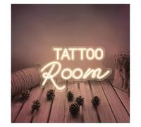 PTHEN Decoración Lámparas Letreros De Neón Tattoo Room Con Luz Para Estudios De Tatuajes Salones Negocios Publicidad Tiendas Exhibiciones Arte De Pared Letrero 40cmx25cm(E)