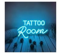 PTHEN Decoración Lámparas Letreros De Neón Tattoo Room Con Luz Para Estudios De Tatuajes Salones Negocios Publicidad Tiendas Exhibiciones Arte De Pared Letrero 40cmx25cm(UN)