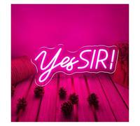 PTHEN Decoración Lámparas Luz De Neón Rosa, Letrero Yes Sir, Para Decoración Estética Habitaciones, Ambiente Fiesta, Bar Y Paredes Clubes, 19cm×40cm(Rosa)