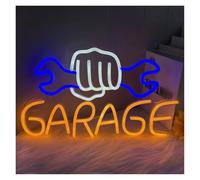 PTHEN Decoración Lámparas Neón GARAGE Alimentado Por USB, Ideal Para Garajes, Estudios Y Bares, Creando Una Atmósfera Única 24.9x41.91cm