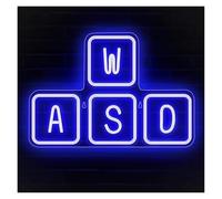 PTHEN Decoración Lámparas WASD-letrero De Neón Con Luz Para Teclado, USB Regulable Para Jugadores Geniales, Dormitorio, Sala De Juegos, Internet, Bar, Decoración De Pared De Tienda(C)