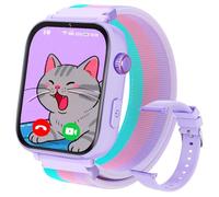 PTHTECHUS 4G Reloj Inteligente Niño, Smartwatch Niños Niña con GPS, Videollamadas, Chat de Voz, SOS, Modo Clase, WiFi, Juegos, Cámara, Reloj Niños Regalo para Niñas niños 4-12 años Regalo, Morado