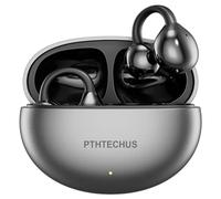PTHTECHUS Auriculares Inalámbricos Bluetooth, Audifonos Deportivos de Clip para Oreja Ultraligeros, Micrófono ENC, 30H Reproducción, IPX5, Compatibles con iOS Android 5.4 Open-Ear (Negro Brillante)