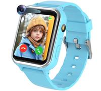 PTHTECHUS Montre intelligente pour Enfant, Avec lecteur de Musique, vidéo, réveil, 13 Jeux, appareil Photo, montre intelligente SOS, Cadeau pour garçons et Filles âgés de 4 à 12 ANS (Azul)