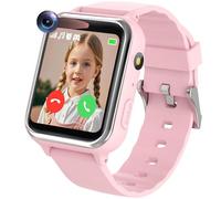 PTHTECHUS Smartwatch Niños, Reloj Inteligente niño con 13 Juego, podómetro, Cámara, Grabación de vídeo, Música, SOS, Linterna, Despertador, Reloj Teléfono para Niños y Niñas 4-12 Años (Rosa)
