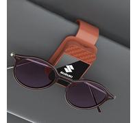 PTHUT Clip para Gafas de Sol para Coche, Soporte para Gafas de Sol, Clip de Almacenamiento, para Suzuki Reno S-Presso Splash Swace Swift.,Brown