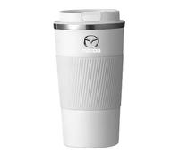PTHUT Recubrimiento Interior de cerámica, Acero Inoxidable, Taza de café para Viajar, Taza de café aislada con Tapa, Taza de café a Prueba de derrames, para Mazda CX-3 CX-4 CX-5 CX-7.,White
