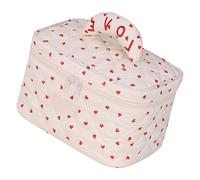 PTILSERY Bolsa de maquillaje de mano acolchada para cosméticos, bolsa de cosméticos de gran capacidad, organizador estético para el cuidado de la piel