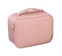 PTILSERY Bolsa de maquillaje portátil de viaje funcional para cosméticos y artículos de aseo organizada con funda de almacenamiento de piel sintética con cremallera