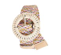 PTILSERY Cinturón de cuentas tejido a mano, hebillas redondas, accesorio de moda para vestidos, accesorio de moda para mujer