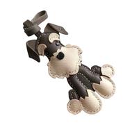 PTILSERY Elegante llavero de perro Schnauzer de moda, llavero de cuero Schnauzer hecho a mano para regalos