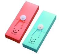 PTILSERY Estuche para lápices, práctico estuche para lápices, caja de papelería con cara feliz, caja de papelería, suministros escolares para estudiantes