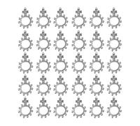 PTILSERY Rosario de dedo de 30 piezas, rosario de bolsillo, anillos de rosario para oración, baby showers, bautismos, Single size: 4.6*3.3*0.4cm, Zinc