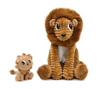 PTIPOTOS by Les DEGLINGOS - Graou Le Lion Papa/Bebe - Peluche Ultra Suave - Regalo de Nacimiento de cumpleaños - 26 cm - Mariposa