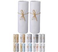 P'tit Basile - Lote de 2 Sábanas bajeras 70x140 cm de Jersey Peinado 140 grs 100% algodón orgánico - Blanco - para Cuna de colchón del bebé 70 x 140 o 60 x 120 cm