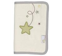 P'tit Basile Pluie d'étoiles - Funda para la cartilla de vacunación del bebé, algodón orgánico, diseño de estrellas, tamaño: 24 x 17 cm
