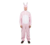 P'TIT CLOWN 21128 - Disfraz de conejo para adulto, unisex, perfecto para Carnaval, EVG, EVJF, Pascua, Halloween y otras fiestas de disfraces, fácil de poner, cómodo, L/XL, rosa