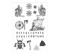 P'TIT CLOWN - 23293 | Tatuajes vikingos efímeros: expresión guerrera, resistente, impermeable, ideal para cualquier ocasión