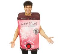 P'TIT CLOWN 23778 Cubis - Disfraz de botella de vino para adulto, carnaval, fiestas de disfraces, fiestas de vino, EVG, EVJF, Halloween, rosa, talla única