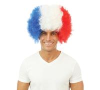 P'tit Clown 23988 - Peluca afro azul, blanco, rojo
