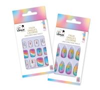 P'TIT CLOWN - 24518 - Uñas falsas de unicornio - Modelo aleatorio - Unicorn Press-On uñas postizas - Con almohadillas adhesivas - Accesorios para disfraz de unicornio, carnaval, cumpleaños