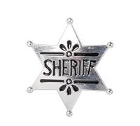 P'tit Clown- Étoile de shérif Estrella del Sheriff, Color metálico, 5 x 5 (70108)