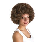P'tit Clown Peluca Afro perfecta para Carnavales, Celebraciones, corte rizado, pelo sintético de poliéster para adultos, talla única (marrón)