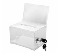 PTJJXA Caja de Donaciones Acrílica, Caja de Sugerencias con Llave, Urna Transparente, Urna Votaciones, Buzón De Sugerencias, Caja de Dinero Recomendada Acrílico para Boletos de Rifa, Boletas
