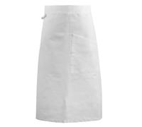PTJJXA Medio Delantal con Bolsillos Hombre Mujer, Mandiles Camarero, Medio Largo Cintura Larga Delantal Chefs, Delantal Cintura Camarero Unisex Antimanchas para Chef Restaurante Bar, 70x70cm (Blanco)