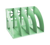 PTJJXA Soporte de 4 Compartimentos para Revistas, Revistero Archivador Plastico, Titulares Documento Pantalla Divisores Gabinete Rack de Almacenamiento caja Organizadora, para Oficina Escuela (Verde)
