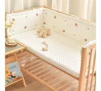 PTKG CojíN de Borde de AlgodóN Barandilla Blanda CojíN Barrera de Cama Plegable Chichonera Plegable con Bordes Acolchados Barrera Seguridad NiñOs Cama Barrera Cama NiñOs,A1,120 * 28cm