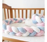 PTKG CojíN ProteccióN contra CaíDas Trenza Almohada de Serpiente de Nudo Trenza Cuna Bebe Protector de Cuna Trenzado con Nudo Alfombra AnticolisióN para Cama,G12,200CM