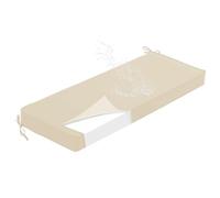 PTKG Cojin Silla Comedor 5cm Grosor Cojines Sofa con Espuma 50d Cojines Exterior Doble Ribete Cojin Banco para Banco de Madera,Asientos de Sofa, JardíN, Terraza,Beige,150x60x5cm