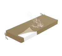 PTKG Cojines Exterior 2/3 Plazas Cojines Sillas Terraza Rectangular Cojin Exterior Impermeable Lazos Ajustables para Cocina, JardíN,Muebles Exterior Terraza,Banco Vestuario,Caqui,160x30x5cm