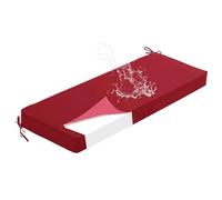 PTKG Cojines Exterior 2/3 Plazas Cojines Sillas Terraza Rectangular Cojin Exterior Impermeable Lazos Ajustables para Cocina, JardíN,Muebles Exterior Terraza,Banco Vestuario,Rot,200x30x5cm