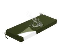 PTKG Cojines Exterior Impermeable Grosor 5 cm Cojin Silla Comedor con Cremallera Cojin para Banco Lazos Ajustables para Muebles Comedor Muebles Exterior Sillas Terraza,Grün,90x30x5cm