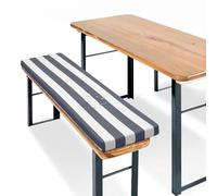 PTKG Cojines Exterior Rectangular Cojin Exterior Impermeable Trabillas Base Antideslizante Cojin para Banco para Muebles Interior/Exterior, Terraza, Porche, Piano, Cocina,Dunkelblau,160x40x5cm