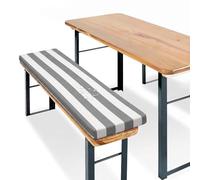 PTKG Cojines Exterior Rectangular Cojin Exterior Impermeable Trabillas Base Antideslizante Cojin para Banco para Muebles Interior/Exterior, Terraza, Porche, Piano, Cocina,Grau,140x40x5cm