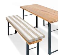 PTKG Cojines Exterior Rectangular Cojin Exterior Impermeable Trabillas Base Antideslizante Cojin para Banco para Muebles Interior/Exterior, Terraza, Porche, Piano, Cocina,Caqui,110x50x5cm