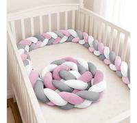 PTKG Protector de Cuna Trenzado con Nudo Alfombra Anticolisión para Cama para Cama Protección Cama Trenza Cojín Protector Anticolisión Cuna Bebé Protección Cama Trenza,D1,150CM