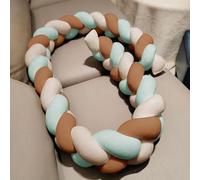 PTKG Trenza para Cuna Bebe,Almohada Antivuelco Bebe,Protector Trenza Cuna,Alfombra Protectora contra CaíDas para Cama, Protector Acolchado Barrotes Cuna,T39,500CM