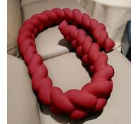 PTKG Trenza para Cuna Bebe,Almohada Antivuelco Bebe,Protector Trenza Cuna,Alfombra Protectora contra CaíDas para Cama, Protector Acolchado Barrotes Cuna,T19,350CM