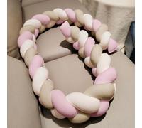 PTKG Trenza para Cuna Bebe,Almohada Antivuelco Bebe,Protector Trenza Cuna,Alfombra Protectora contra CaíDas para Cama, Protector Acolchado Barrotes Cuna,T37,450CM